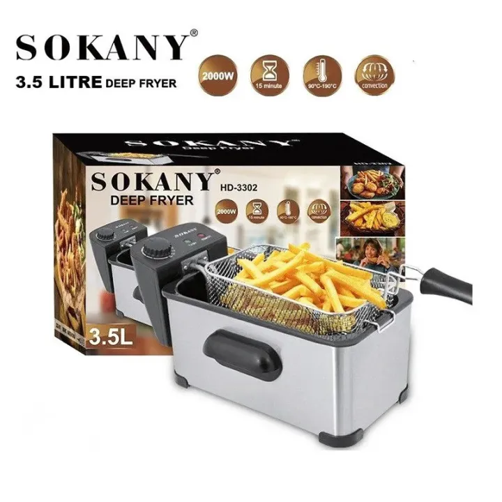 SOKANY Deep Fryer 5-Speeds Temperature Control 3.5L 2000W WJ-800